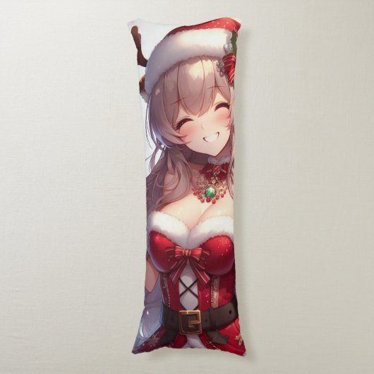 Coussins Longs mignonne fille de Noël anime (Devant (Vertical))