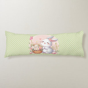 Coussins Longs Mignonne lapin de printemps/Pâques avec oeuf