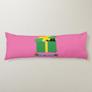 Coussins Longs Mignonne Oiseau-Noir En Sortant D'Une Boîte Cadeau