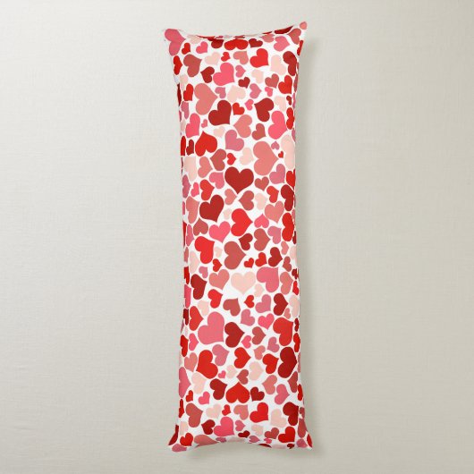 Coussins Longs Mignonne Romantique Rose Coeur Rouge Literie (Dos (Vertical))