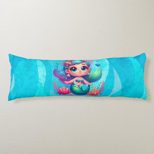 Coussins Longs Mignonne sirène sous-marine (Devant)