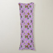 Coussins Longs Mignons hiboux sur fond violet (Devant (Vertical))