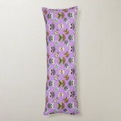 Coussins Longs Mignons hiboux sur fond violet (Dos (Vertical))