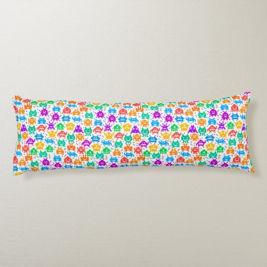 Coussins Longs Mignons monstres pixellisés colorés motifs (Dos)