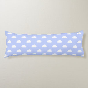 Coussins Longs Mignons nuages blancs sur bleu
