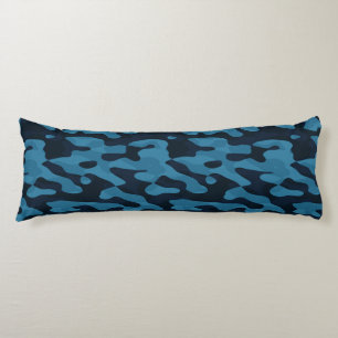Coussins Longs Minuit, bleu clair, bleu mat, camouflage bleu fonc