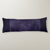 Coussins Longs Minuit Indigo Romance | Satiny Grunge Damask (Dos)