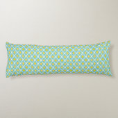 Coussins Longs Mode jaune bleue d'ikat tribal moderne (Dos)