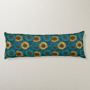 Coussins Longs Modèle de décoration florale de tournesol Luxe Mat