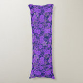 Coussins Longs Modèle floral 15.Purple.b DBlue BG (Devant (Vertical))