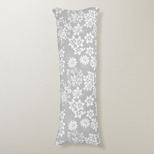 Coussins Longs Modèle floral.b L Gris BG (Devant (Vertical))