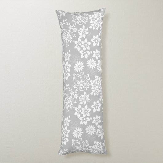 Coussins Longs Modèle floral.b L Gris BG (Dos (Vertical))