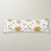 Coussins Longs Modèle floral blanc et jaune (Devant)