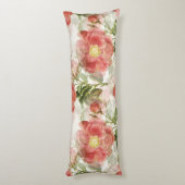 Coussins Longs Modèle floral de Camellia rose (Dos (Vertical))