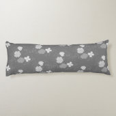 Coussins Longs Modèle floral gris et blanc moderne (Dos)