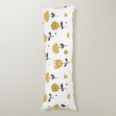 Coussins Longs Modèle Floral Jaune Moderne Du Milieu Du Siècle (Devant (Vertical))