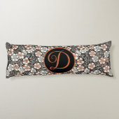 Coussins Longs Modèle floral noir et rouge japonais (Dos)