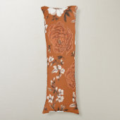 Coussins Longs Modèle Floral Orange Brûlé (Devant (Vertical))