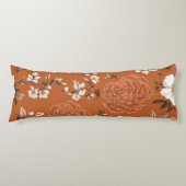 Coussins Longs Modèle Floral Orange Brûlé (Devant)