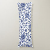Coussins Longs Modèle Floral Royal Bleu Rose (Devant (Vertical))