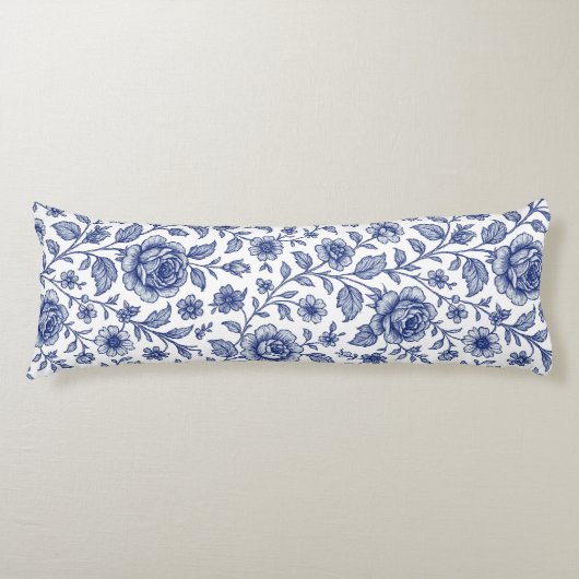 Coussins Longs Modèle Floral Royal Bleu Rose (Devant)