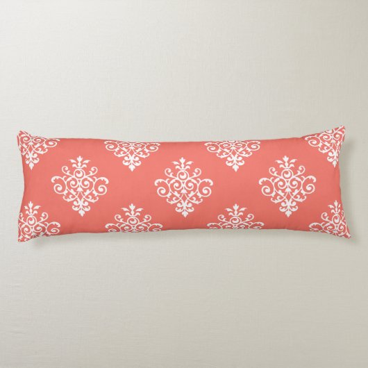 Coussins Longs Modèle Stylé Corail Damask Avec Monogramme (Dos)