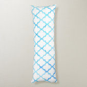 Coussins Longs Modern blue white watercolor quatrefoil pattern bo (Dos (Vertical))