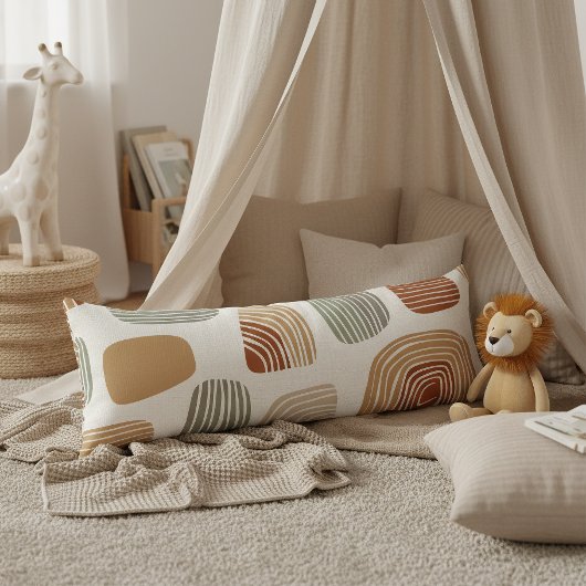 Coussins Longs Modern Boho Earth Tones Abstract ID1273