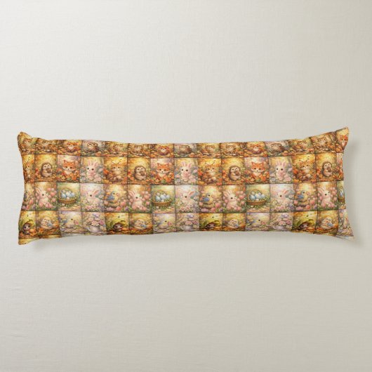 Coussins Longs Modern Patchwork Pattern Collage (Dos)