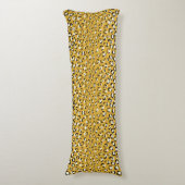 Coussins Longs Moderne chic imprimé guépard doré à monogramme (devant Vertical)