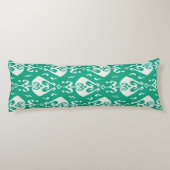 Coussins Longs Moderne chic texturé vert ikat motif tribal (Dos)