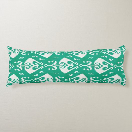 Coussins Longs Moderne chic texturé vert ikat motif tribal (Devant)