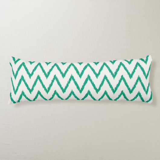 Coussins Longs Moderne chic texturé vert motif chevron ikat (Devant)