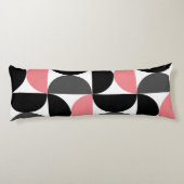 Coussins Longs Moderne de milieu de siècle Rose Noir et Blanc  (Dos)