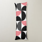 Coussins Longs Moderne de milieu de siècle Rose Noir et Blanc  (Dos (Vertical))