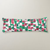 Coussins Longs Moderne Gras Rouge et Vert Noël Mondrian (Dos)