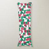 Coussins Longs Moderne Gras Rouge et Vert Noël Mondrian (Devant (Vertical))