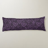 Coussins Longs Moderne motif de cœurs violets foncés (Dos)