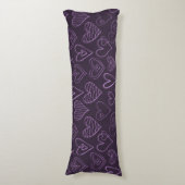 Coussins Longs Moderne motif de cœurs violets foncés (Devant (Vertical))