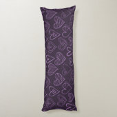 Coussins Longs Moderne motif de cœurs violets foncés (Dos (Vertical))