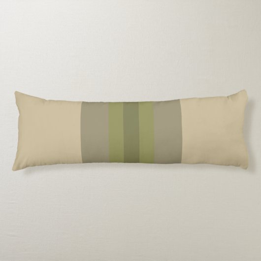 Coussins Longs Moderne motif rayé vert mousse beige (Devant)