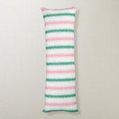 Coussins Longs Moderne motif texturé rose vert ikat rayures (Dos (Vertical))