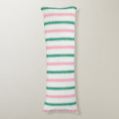Coussins Longs Moderne motif texturé rose vert ikat rayures (devant Vertical)