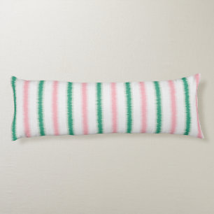 Coussins Longs Moderne motif texturé rose vert ikat rayures