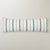 Coussins Longs Moderne motif texturé rose vert ikat rayures (Devant)