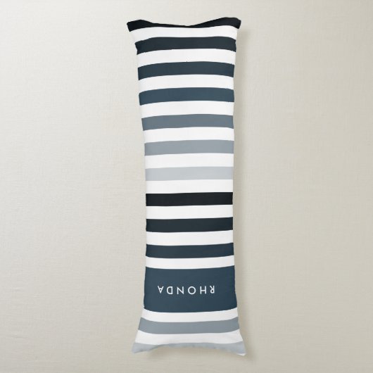Coussins Longs Modish Reflex Pond Horizontal Stripes et Nom (Devant (Vertical))