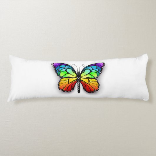Coussins Longs Monarque papillon arc-en-ciel (Devant)
