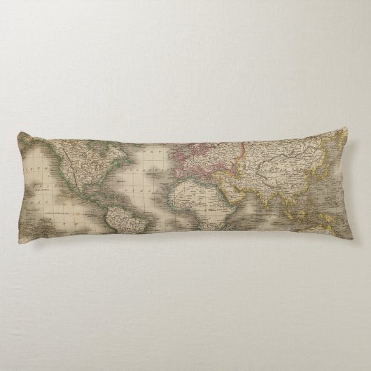 Coussins Longs Monde, la projection de Mercator 2 (Dos)