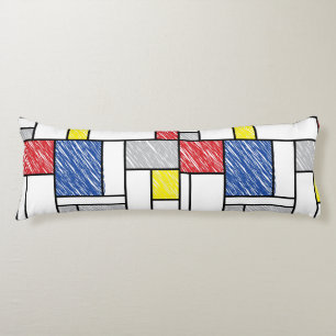 Coussins Longs Mondrian Gribouillages Minimaliste Art Moderne De
