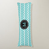 Coussins Longs Mongram Aqua White Abstract (Devant (Vertical))
